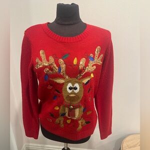Karen Scott Red Reindeer Sweater